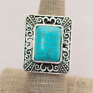 Size 8 intricate victorian vintage adjustable ring (C1)
